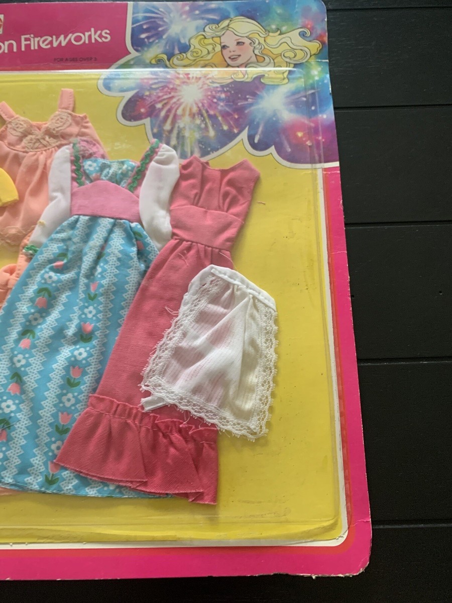 Vintage 1976 Mattel Barbie Super Fashion Fireworks Doll Set