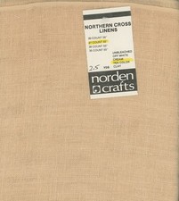 Northern Cross 27ct Tea Color Linen Cross Stitch Fabric 2.5 Yards x 55" wide