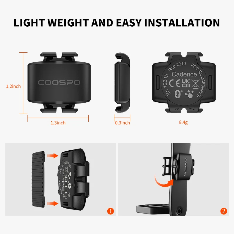 CooSpo Fahrrad Geschwindigkeitssensor Trittfrequenz Dual Sensor ANT+Für Wahoo - Bild 4 von 4