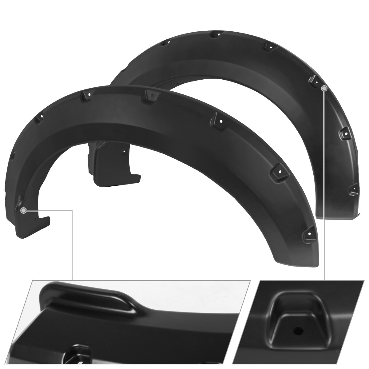 Fender Flares Fits 20152017 Ford F150 Smooth Black Pocket Style Wheel