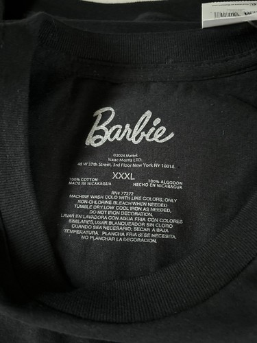 Barbie Herren schwarz Logo Kurzarm Rundhalsausschnitt Grafik T-Shirt Größe 3XL (54-56) Neu mit Etikett - Bild 17 von 17
