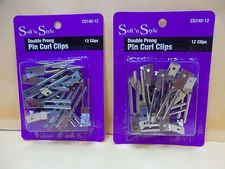 Soft'n Style 24 pc 1-3/4" Double Prong Steel Pin Curl Clips FREE SHIP CD140-12