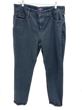 NYDJ Jeans Womens 14 Dark Gray Skinny Stretch Denim Mid Rise Five Pocket