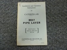 Caterpillar Cat MD7 capa de tubería propietario manual del operador e instrucciones de instalación