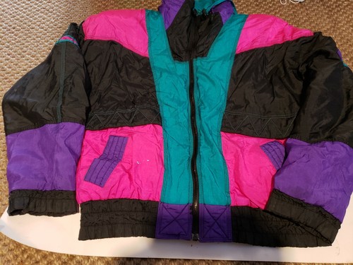 Puffer Jacket M Neon Color Block 