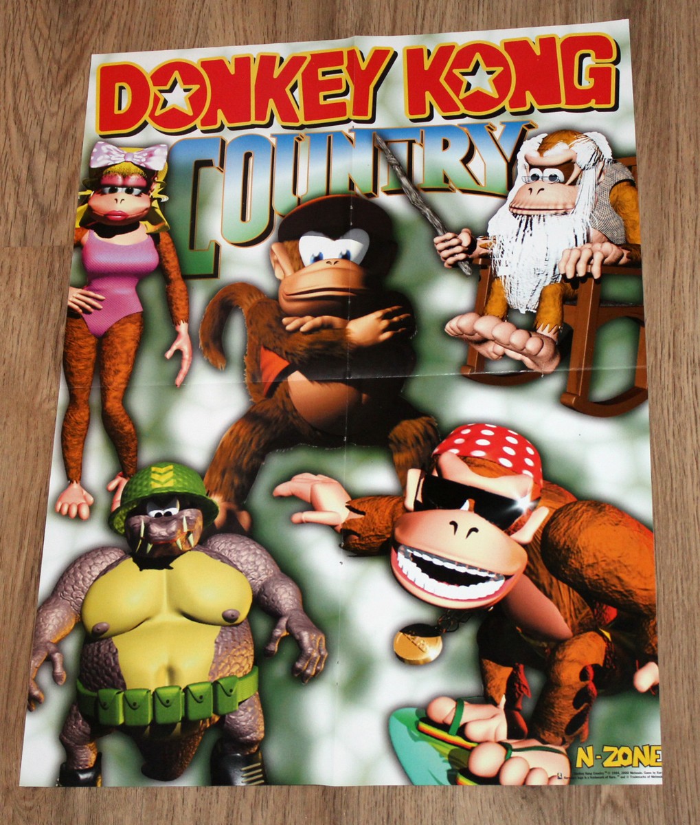 2000 Nintendo Donkey Kong Country very rare Poster 56x40cm | eBay