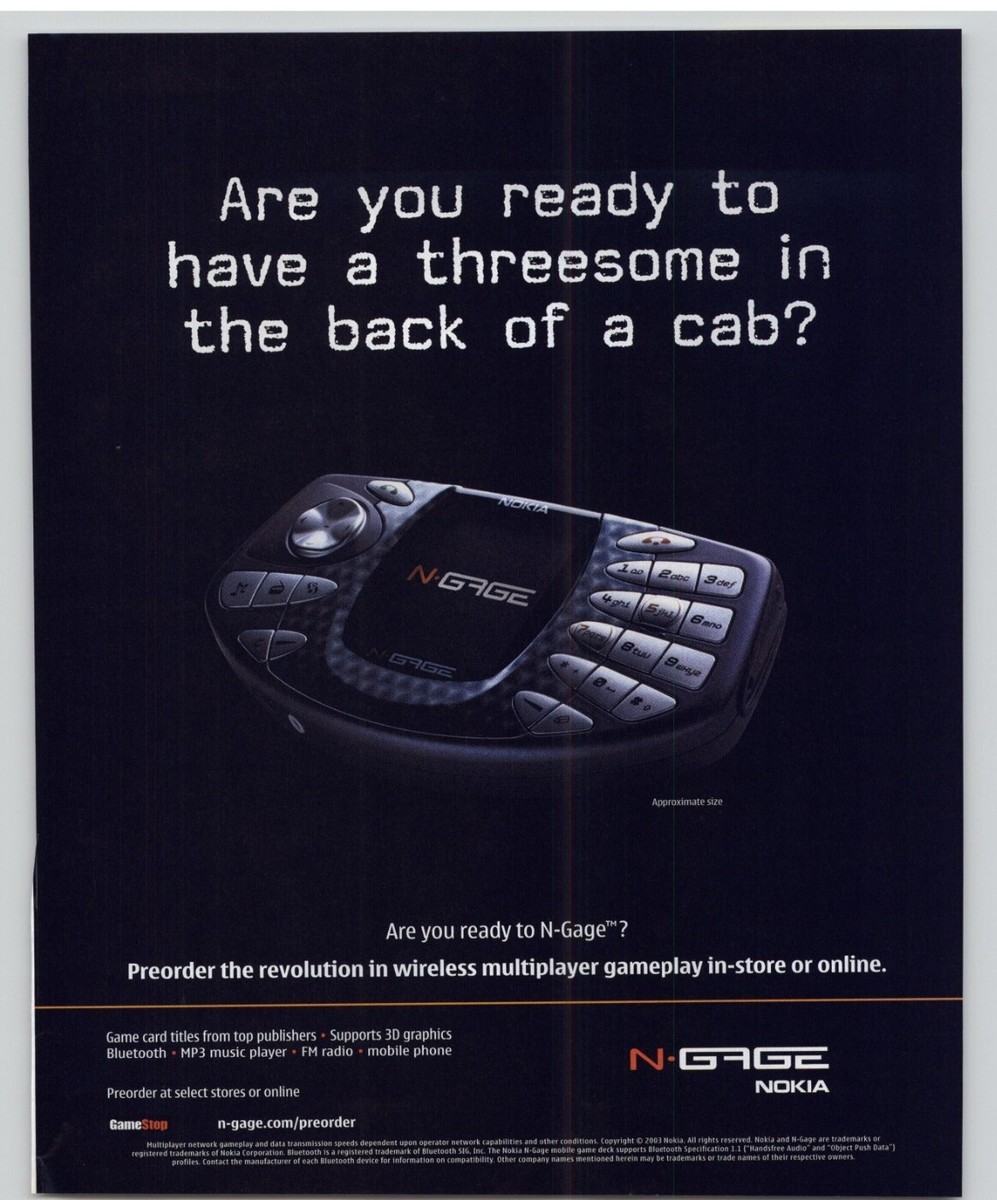 2003 Nokia N-Gage Gaming Console Print Ad/Poster Official Promo