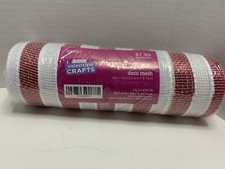Deco Mesh 10 in X 10 Yards-Holiday Themed/Decor Christmas/Valentines Red  White