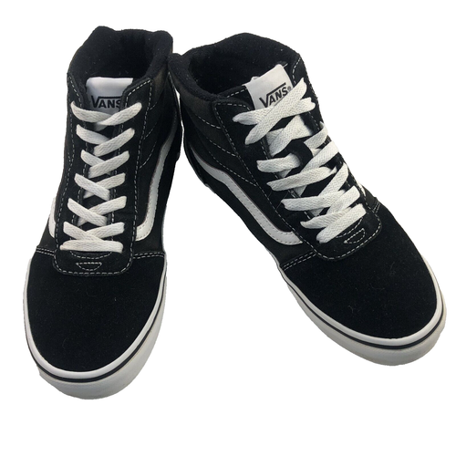 VANS Off the Wall Shoes Sneakers Youth 5 Womens 7 High Top Black 500714 Clean