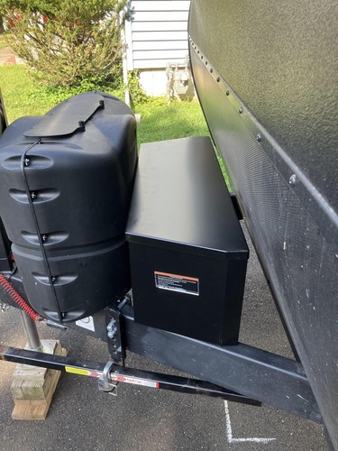 2.31 Cu. Ft. Steel Trailer Storage Tongue Box Lockable Secure Durable Utility - Picture 2 of 3