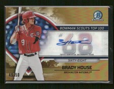 2023 Bowman Brady House Bowman Scouts Top 100 Auto Gold Refractors #/50 #BTP-68