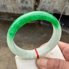 Certified Natural Grade AAA Ice Green Burmese Jade jadeite bracelet bangle 58MM
