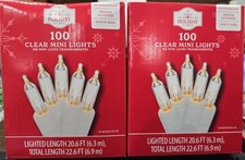 Lot Of 2 Holiday Time Mini Christmas String Light Warm White 100-Count 6.9m