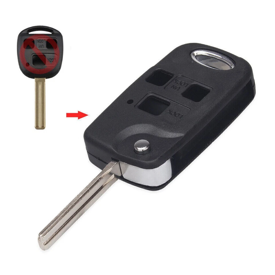 3-Button Remote Key Fob Flip Shell Case for Lexus GS300 GS400 GS430 IS300 LS400 - Image 4 of 4