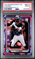 2024 BOWMAN DRAFT SAPPHIRE ED PADPARADSCHA 1/1 #BDC110 LUIS BAEZ 1/1 PSA 10