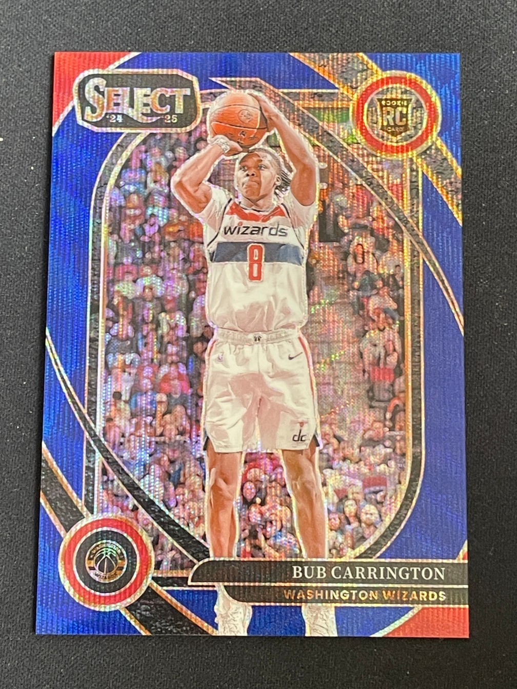 Bub Carrington 2024-25 Panini Select Courtside RC Blue Wave /75 #266