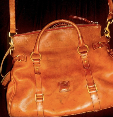Dooney & Bourke Gold Hardware Cognac Brown Florentine Leather Satchel HandBag