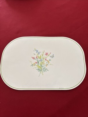 Vintage MY GARDEN Corelle Coordinates Set Of 6 Oval Reversible Vinyl Placemats