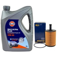 MotoröL Set Gulf Max Ultra Plus 10W-40 5 Liter + ÖLfilter FüR Seat Skoda Fabia I