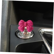 Car Push Start Button with One-Touch Start Rocker Lever,Engine Rose Red Bow