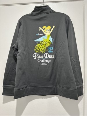 Run Disney 2017 Tink Pixie Dust Challenge Full Zip Sweatshirt Size L Gray