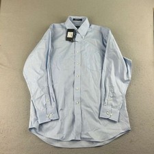 Forsyth Of Canada Shirt Mens 15.5 32/33 Blue Non Iron Button Up Long Sleeves NWT