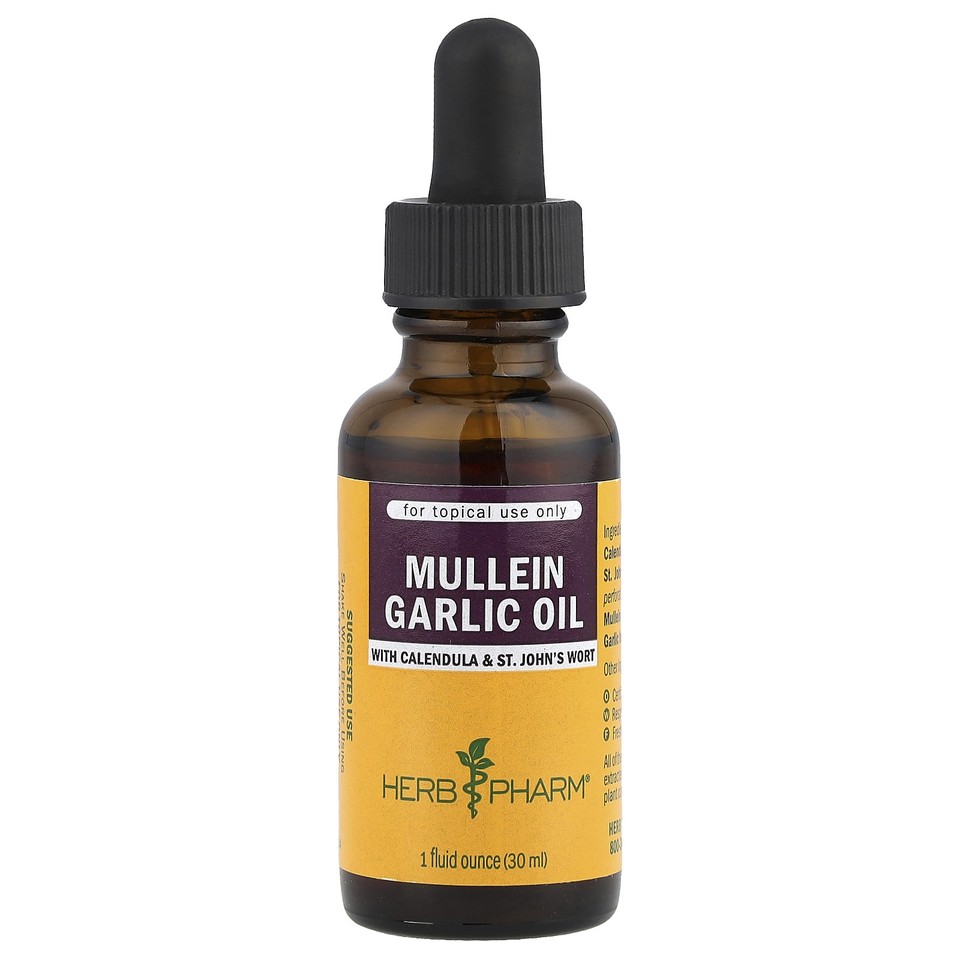 Mullein Garlic Oil with Calendula & St. John's Wort, 1 fl oz (30 ml)