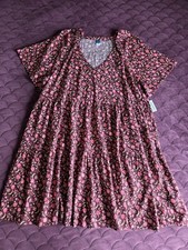 NWT Old Navy Womens  Dress Multi Floral Fit & Flare Cottagecore Short Sleeve XL 
