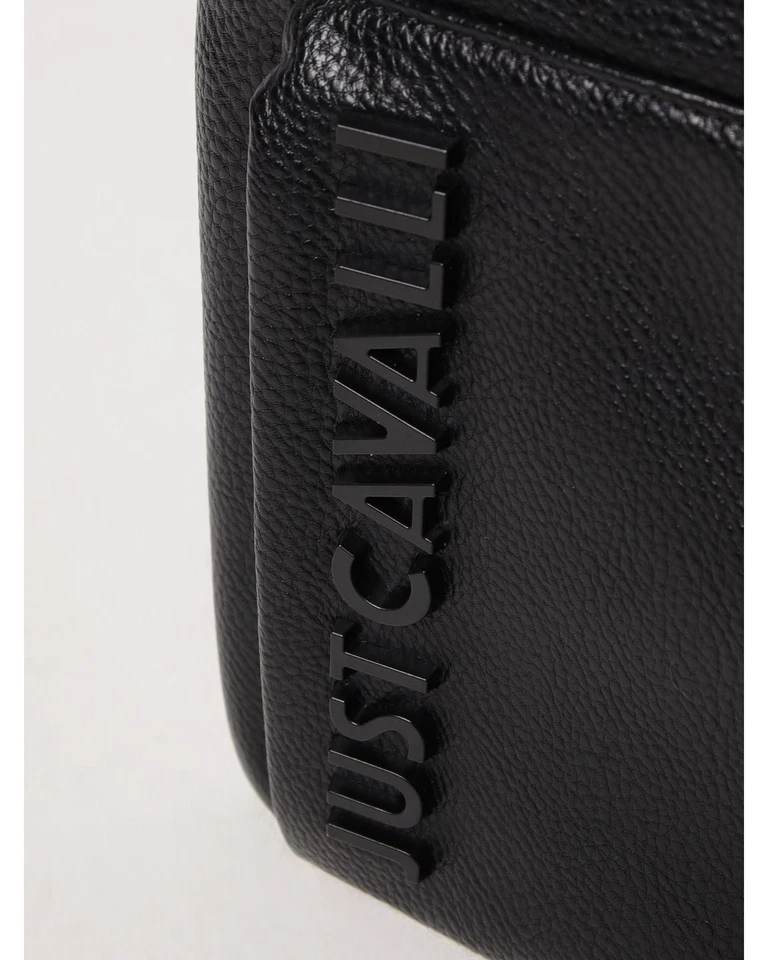 Bandolera de cuero Just Cavalli para hombre negra Foto 3 de 3