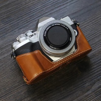 For Olympus OM-D EM10III EM10II Camera Bag Leather Dock Case Base Cover Shell