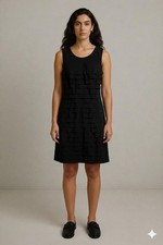 Gina Bacconi Black Tiered Ruffle Sleeveless Dress UK 10 Cocktail Evening
