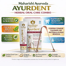 Maharishi Ayurveda Ayurdent Classic Toothpaste 75g Copper Tongue Cleaner Combo