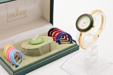 GUCCI Change Bezel 11/12 Watch Quartz Gold BOXED Women's Working Authentic