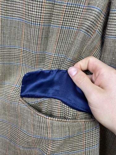 HACKETT (44R) Tweed Wool, Silk & Linen Glen Check POW Summer Light Sport Jacket - Picture 7 of 17