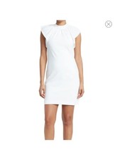 CALVIN KLEIN Womens White Ruffle Cap Sleeves Above The Knee Sheath Dress 12