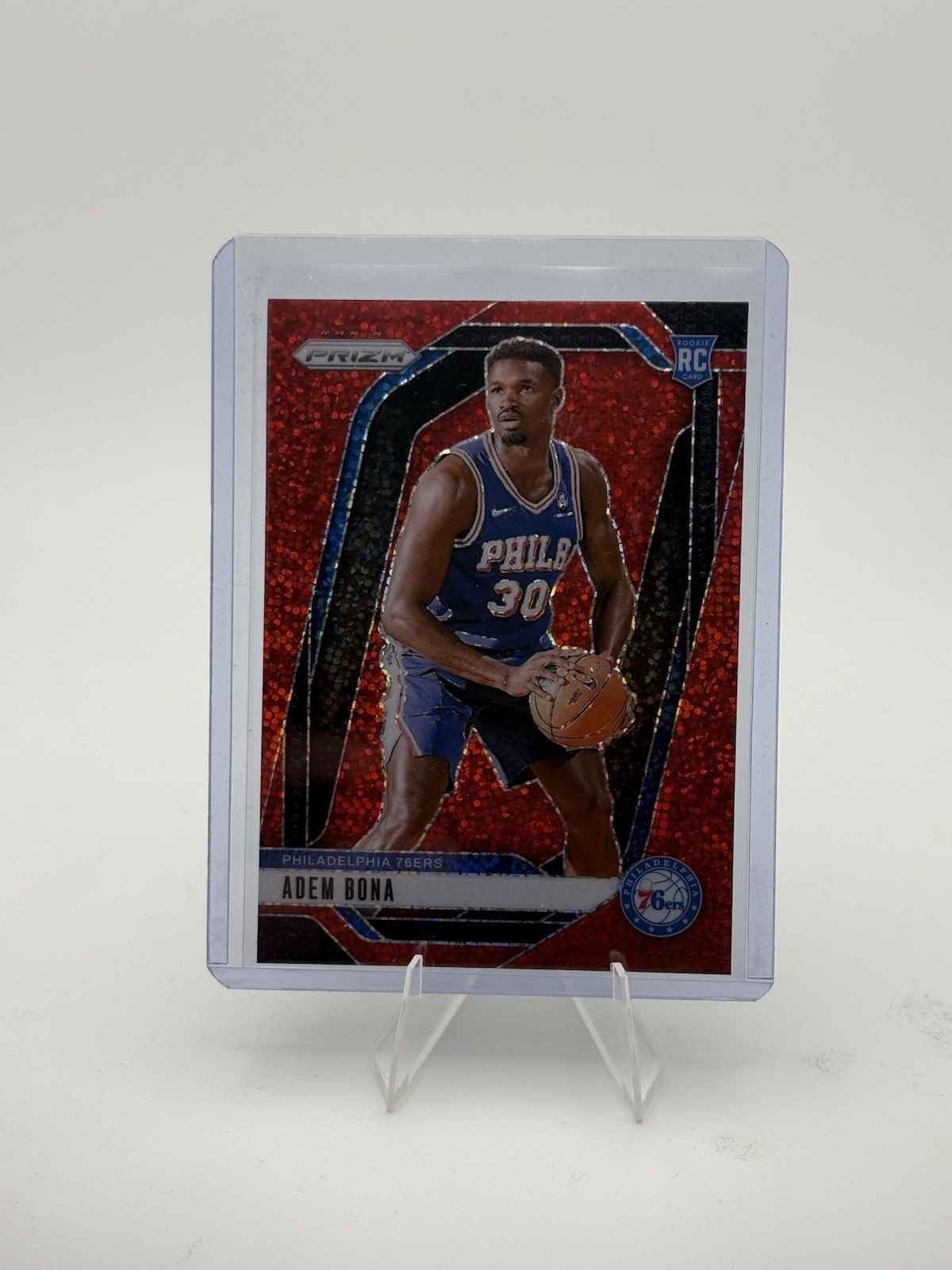 2024-25 Panini Prizm Red Sparkle Prizm Adem Bona #267 Rookie RC