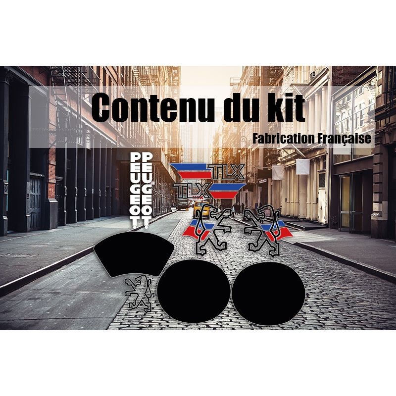 Kit déco Peugeot TLX rouge résistant aux UV et hydrofuge pour carénage moto