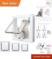 Cat Door Flap Extra Large Outer Size 11" x 9.8", 4 Way Locking for Interior E...