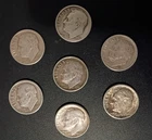 Jefferson Roosevelt 90% Silver Dime Lot of 7 Dimes - 1946-1962 Mixed