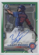 2021 Bowman Chrome Prospect Green Refractor 53/99 Yohendrick Pinango Auto 4k8