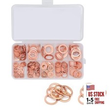 200 PCS Copper Crush Washer Oil Drain Plug Gasket Kit, Oil Drain Plug Gasket 