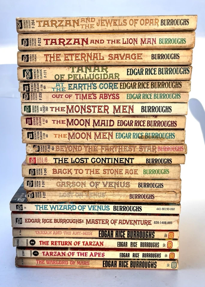 Lot 20 Edgar Rice Burroughs Tarzan Mars +PB ACE Ballantine Frazetta 1st/1sts Foto 2 de 4