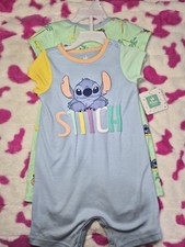 24 Months Baby Boy Stitch 2 Pack Romper Set - New, See Description