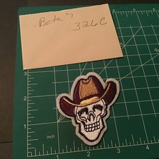 Skull Cowboy With Cowboy Hat Patch Iron On Applique