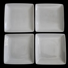 4 Target HOME White Square Coupe Porcelain Bread Butter Plates 5.5" NO Chips