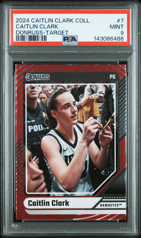 2024 PANINI CLARK COLLECTION DONRUSS TARGET #7 CAITLIN CLARK ROOKIE RC PSA 9