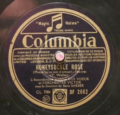 Gus Viseur 78 RPM / Whispering & Honeysuckle Rose  (364-0725-AN)