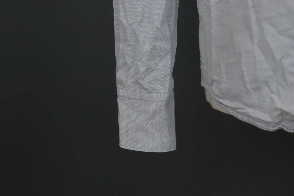 Rag & Bone Blue 100% Cotton Long Sleeve Fitted Collared Button-Up Shirt Size 16 - Image 4 of 4