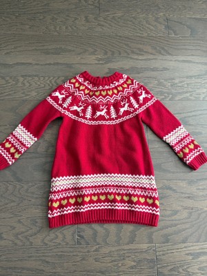 CYNTHIA ROWLEY Sweater dress sz 24 months Red reindeer Christmas holiday