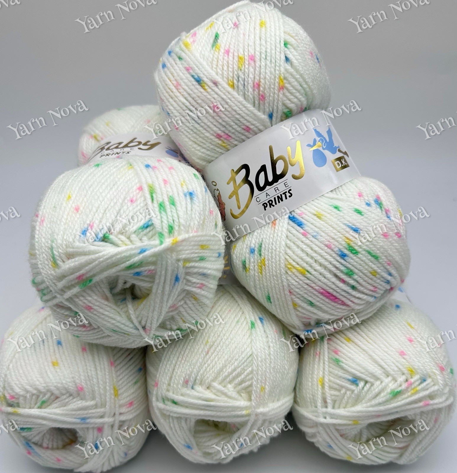 Woolcraft Baby Care Prints DK  Knitting Crochet Yarn Wool - 5x100g Balls - 634